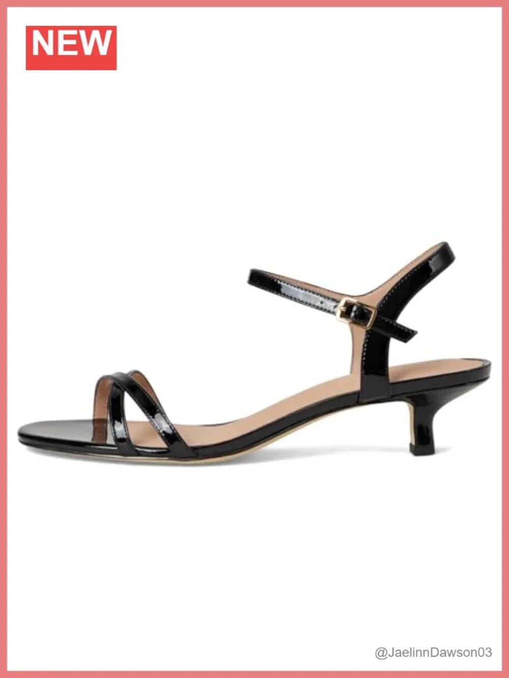Cole Haan Leni Kitten Heel Strappy Slingback Sandals Women's 40mm Leather